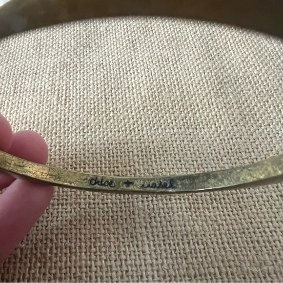 Chloe and Isabel gold tone antique crystal embellished rigid circle bangle - Picture 5 of 7